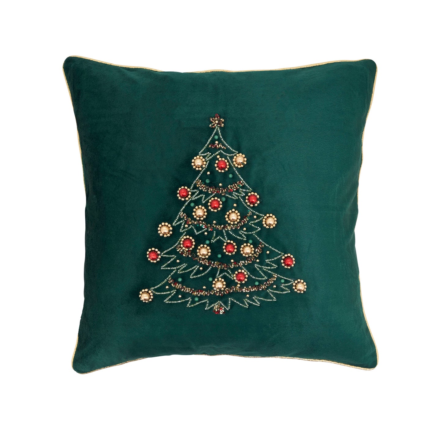Jeweled Christmas Tree Throw Pillow
