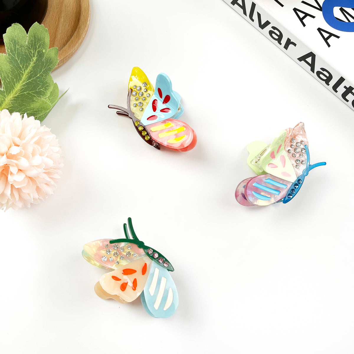 Colorful Cartoon Butterfly Claw Clip Diamond Hair Clips