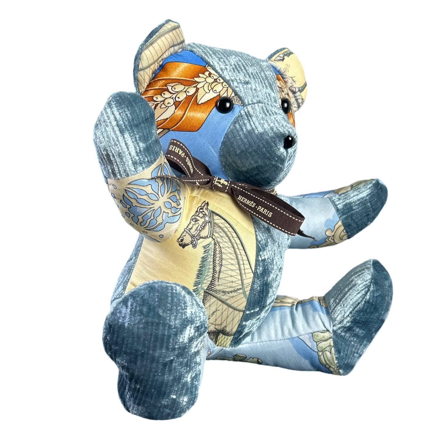 Vintage Hermes Silk Scarf Patchwork Teddy Bear