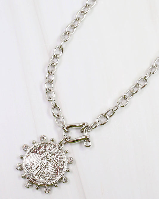 Armidale Horsebit Coin Necklace Silver