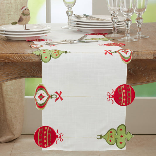 Embroidered Ornaments Runner