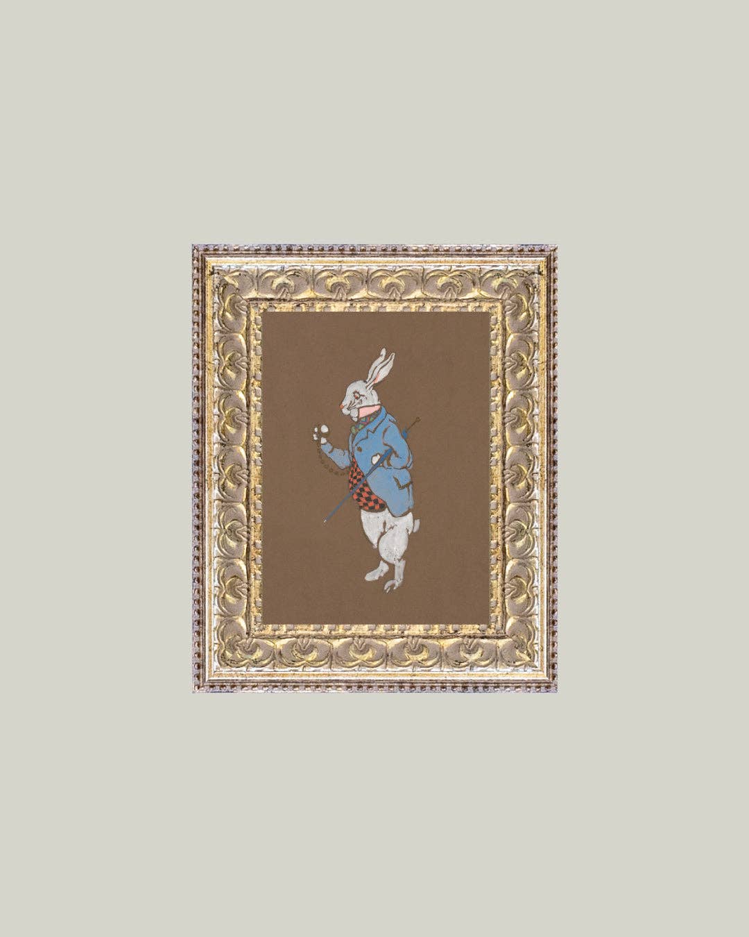 White Rabbit Framed Antique Art