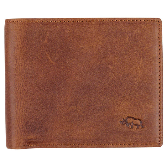 Genuine Leather Wallet Rhino Armor Lt Brown