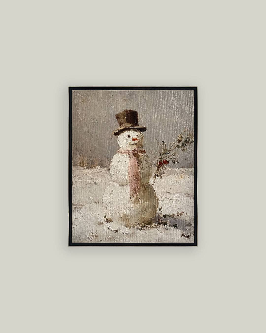 Snowman in Pink Scarf