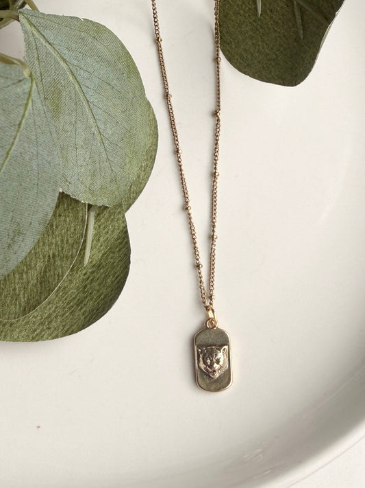 Upcycled Gucci Tiger Pendant Necklace