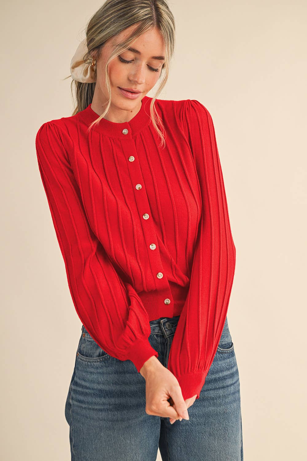 RIBBED SWEATER CARDIGAN