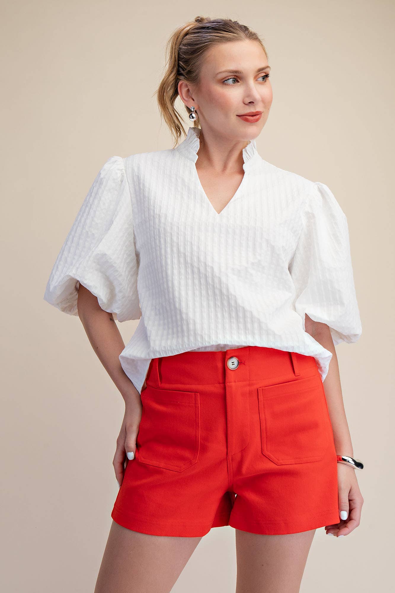 Stretch Shorts Front Pocket