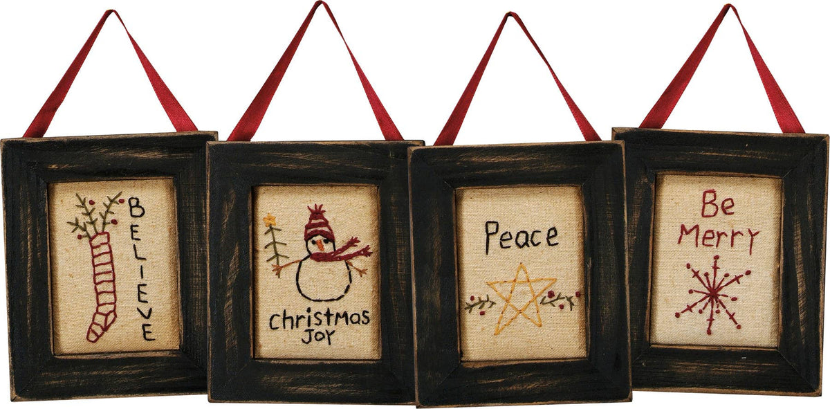 Be Merry Believe Peace Christmas Stitchery Set