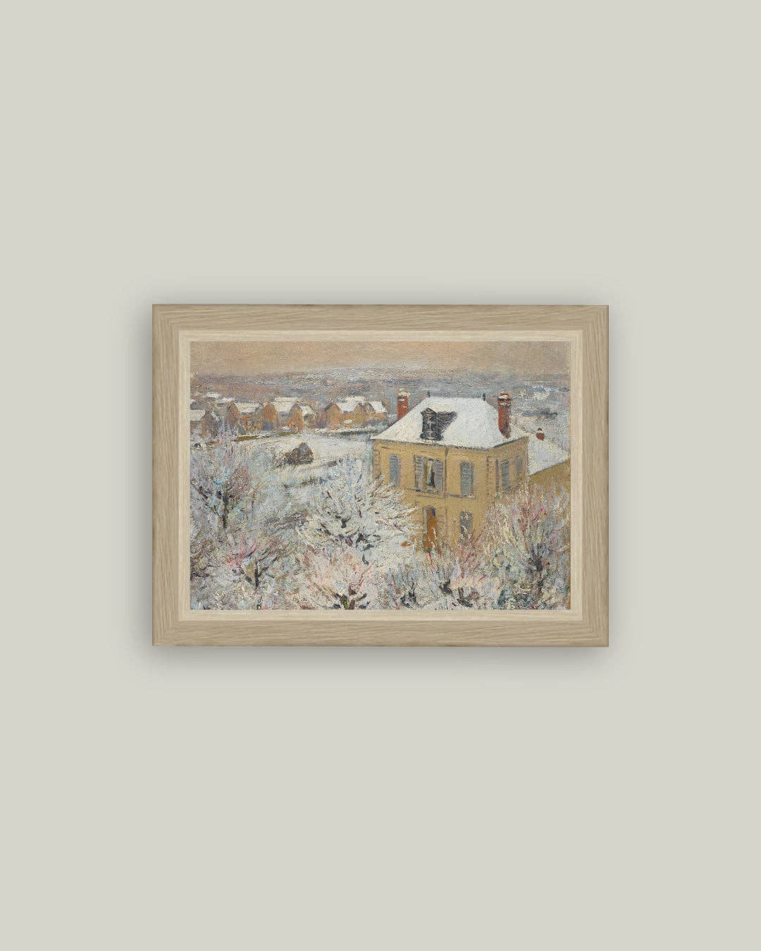 House in Winter Framed Antique Art