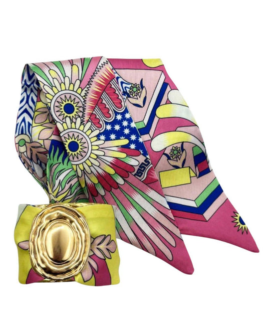 Finley- Large Gold Scarf Cuff -  WS