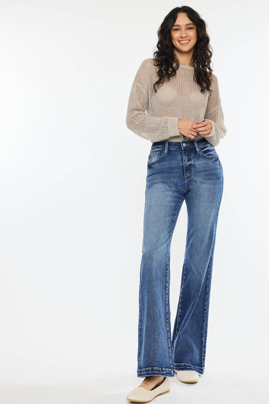 OPEN PACK HIGH RISE WIDE LEG FLARE JEANS-KC20024D