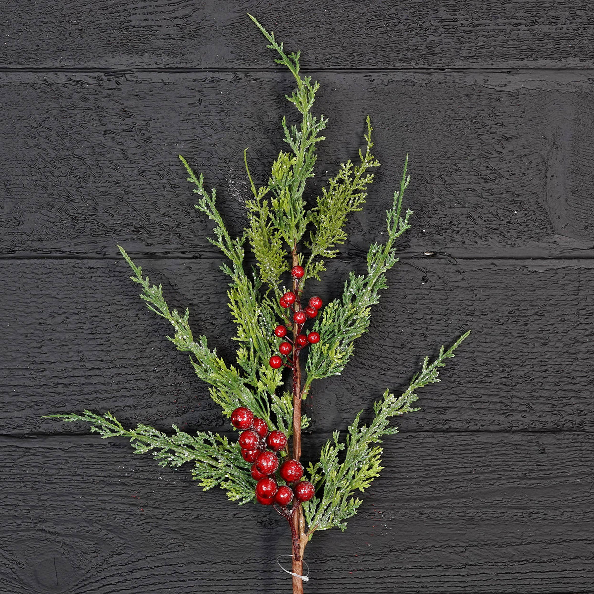 Sparkled Cedar pine and Red Berry Spray-