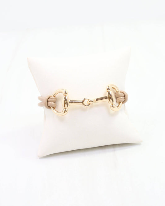 Ellery Horsebit Cord Bracelet Tan