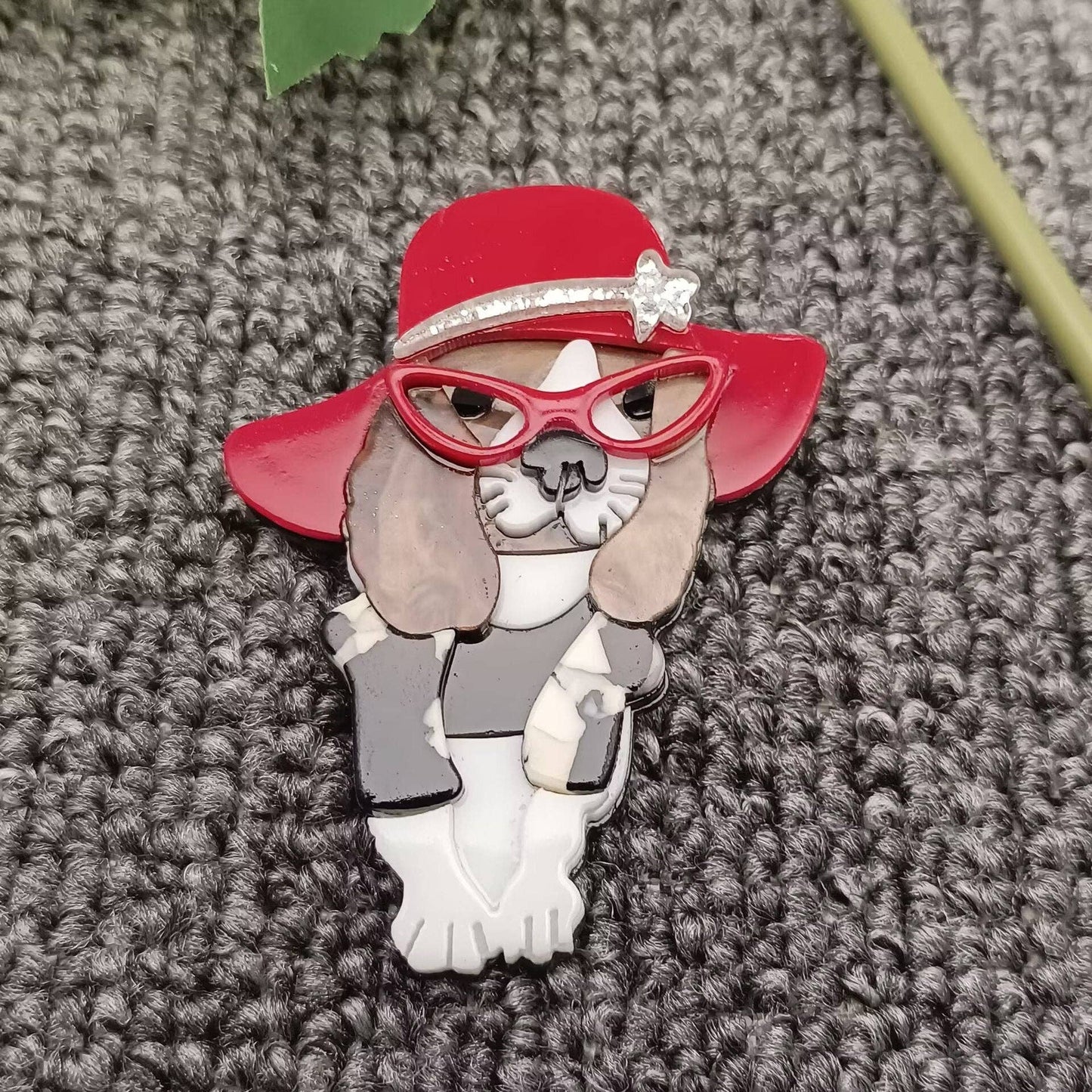 Fashion Dog Acrylic Brooch