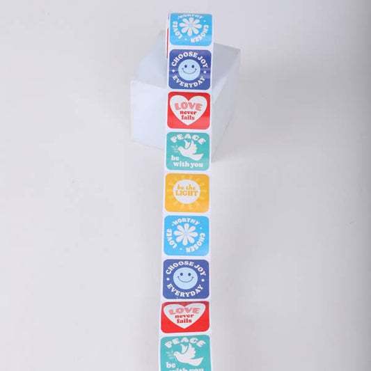 Sticker Christian Sayings Roll 100 Ct