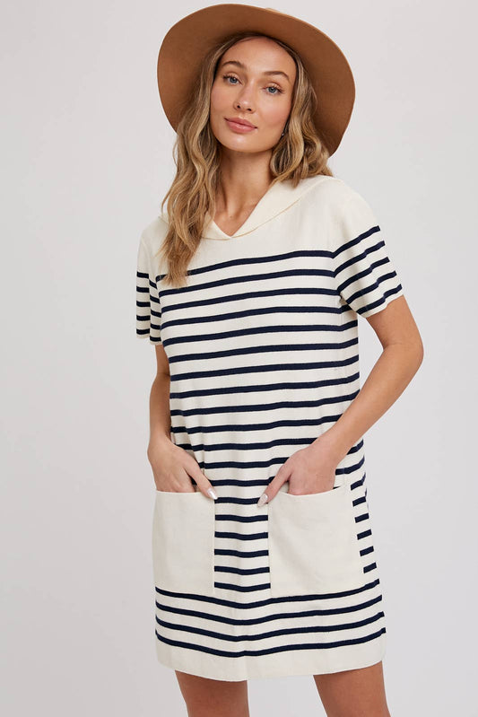 SAILOR COLLAR STRIPE DRESS