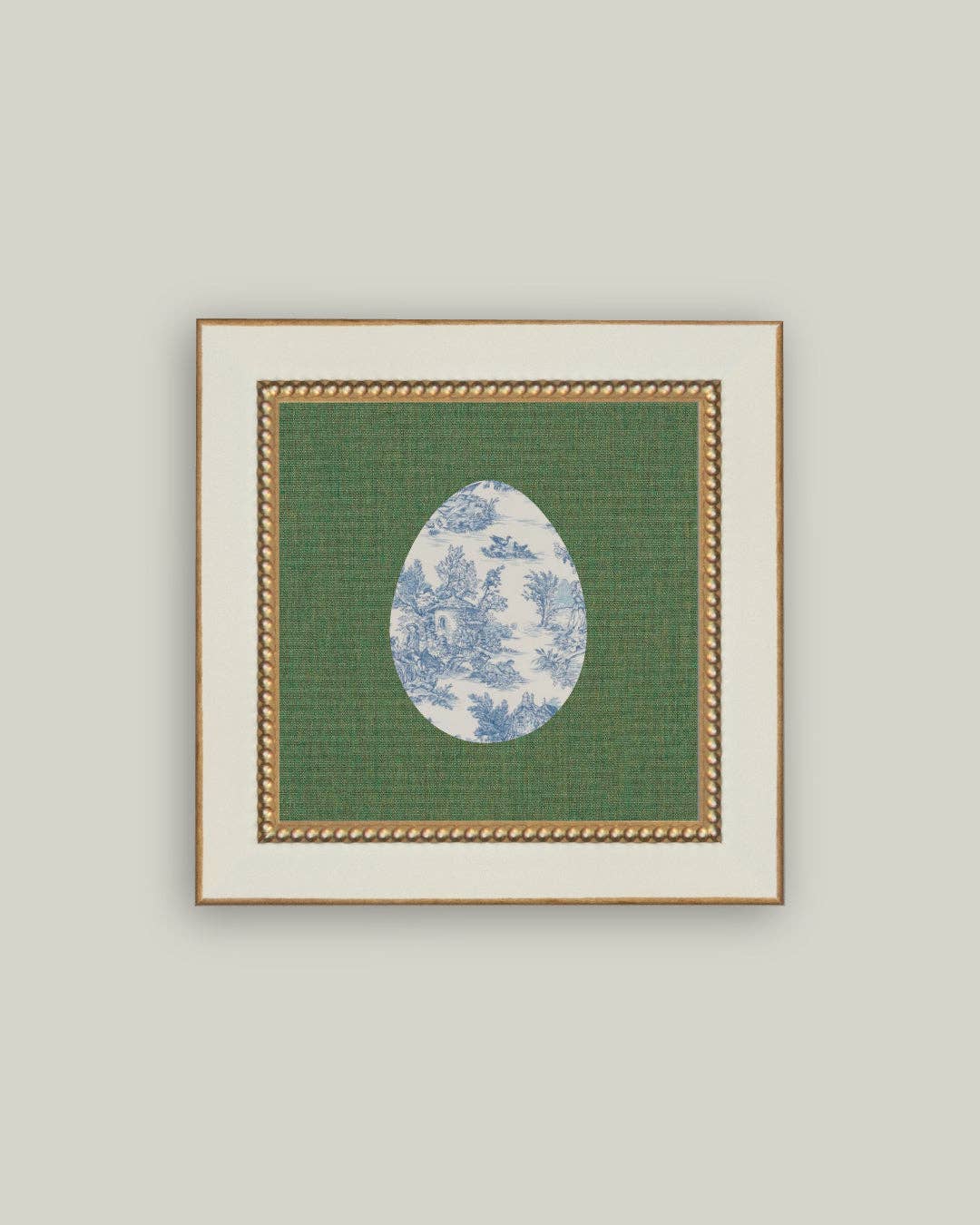 Countryside Toile Egg Framed Antique Art