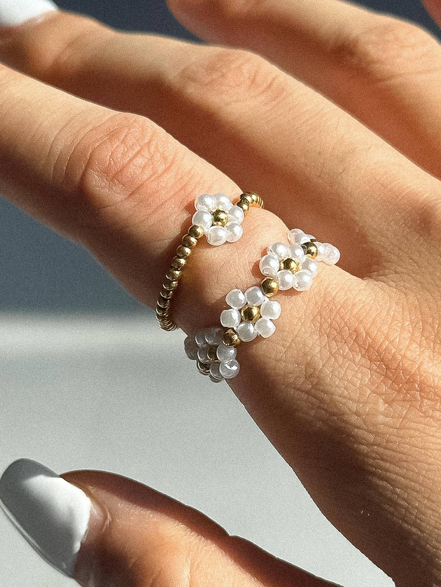 Rae Duo Floral Ring - 18K Gold Non-Tarnish Stainless Steel