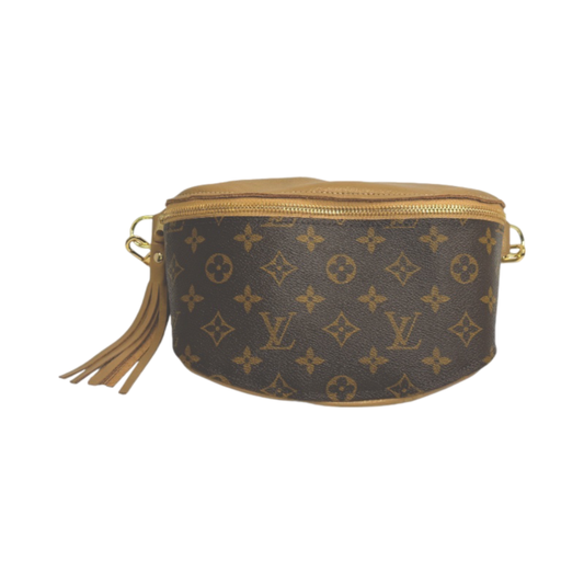 Britt Belt Bag In Bronze Leather | Upcycled LV Full Front
