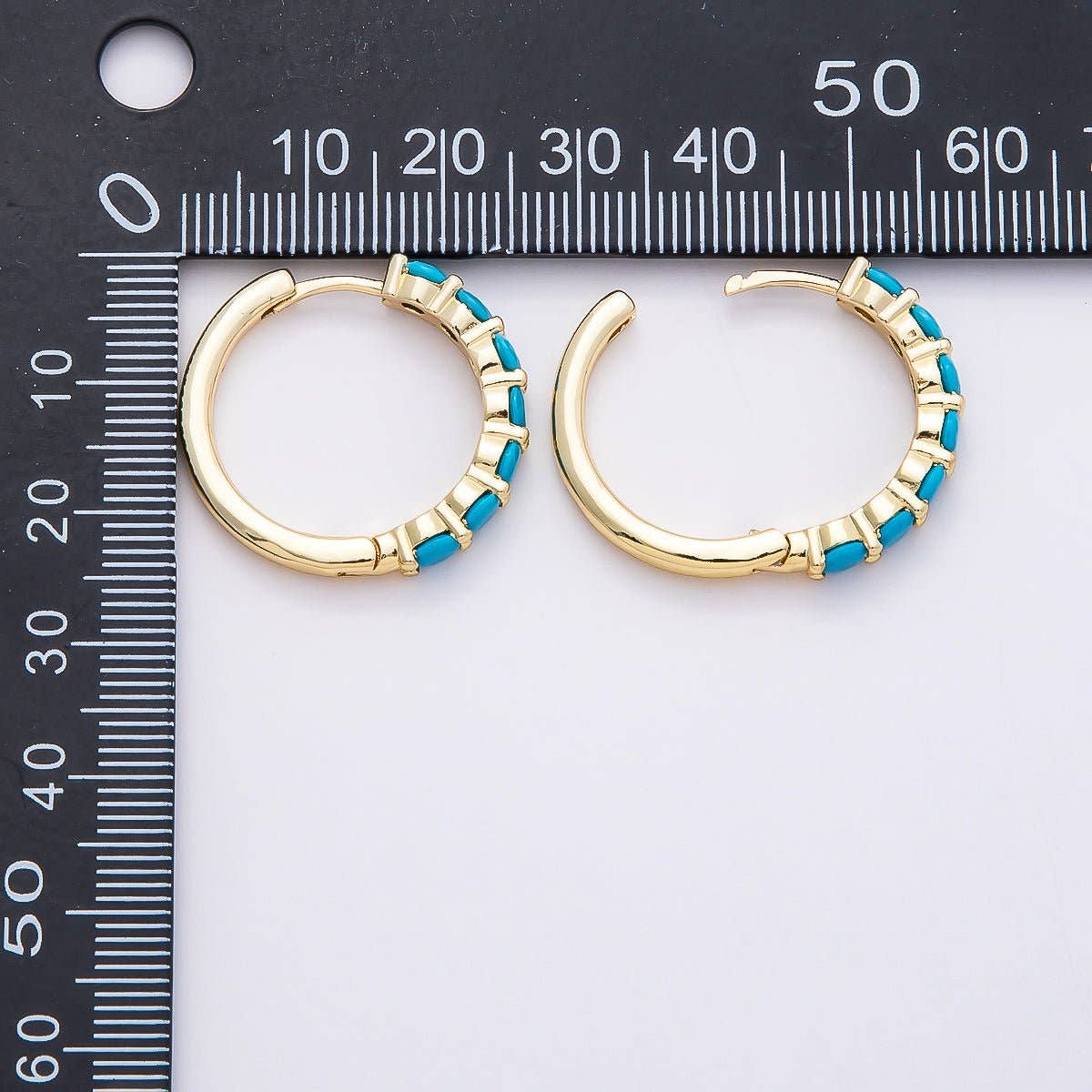 Turquoise Gemstone Hoop Earrings