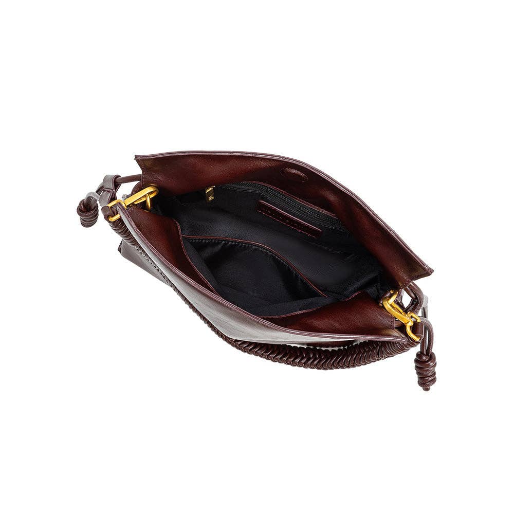 Moira Burgundy Vegan Leather Top Handle Bag
