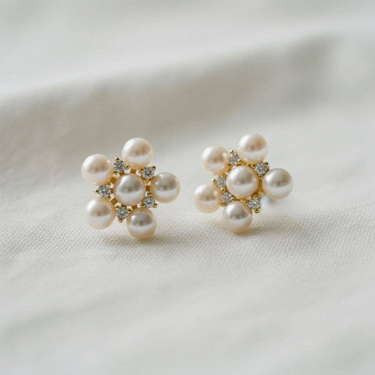 Elegant Floral Gemstone Drop Earrings