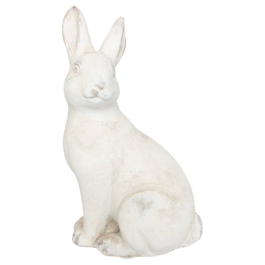9" Tall Cement Sitting Bunny Statue Easter Garden