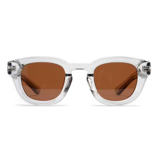 Sunglasses - RAVI |Transparent Grey | Brown Lens
