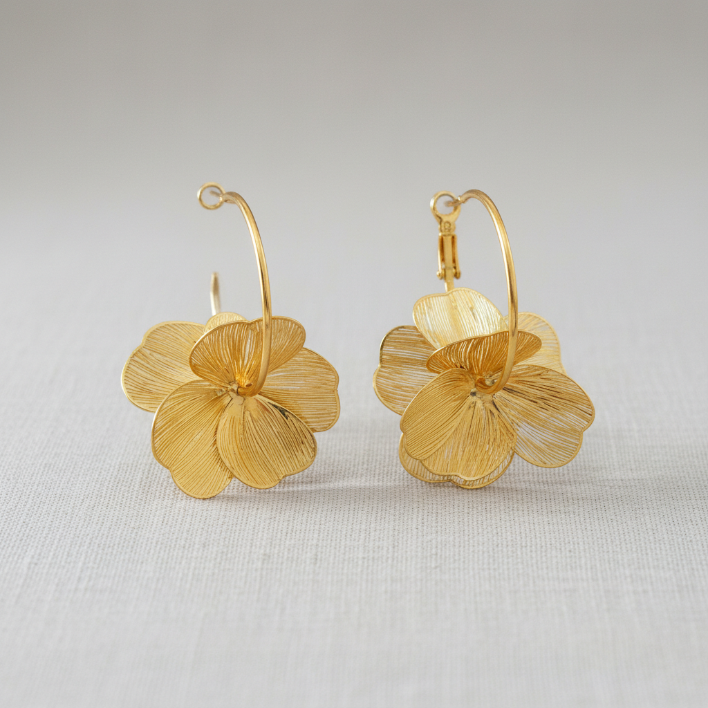 Chic Floral Hoop Earrings