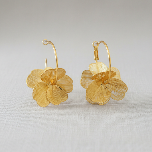 Chic Floral Hoop Earrings