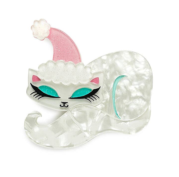 Christmas Cat Nap Brooch by Miss Fluff x Lipstick & Chrome
