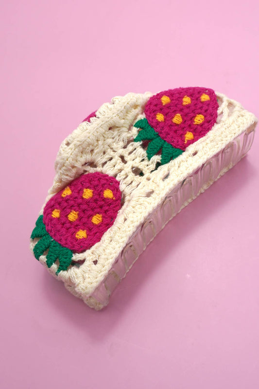 JUMBO HANDMADE CROCHET FLORAL HAIR CLAW CLIPS