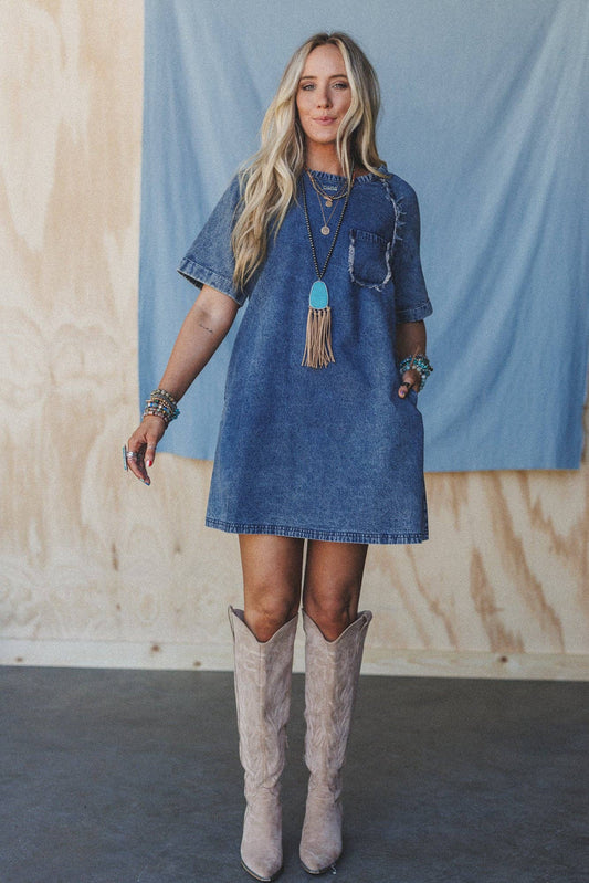 Jayda Pocket Dress - Blue