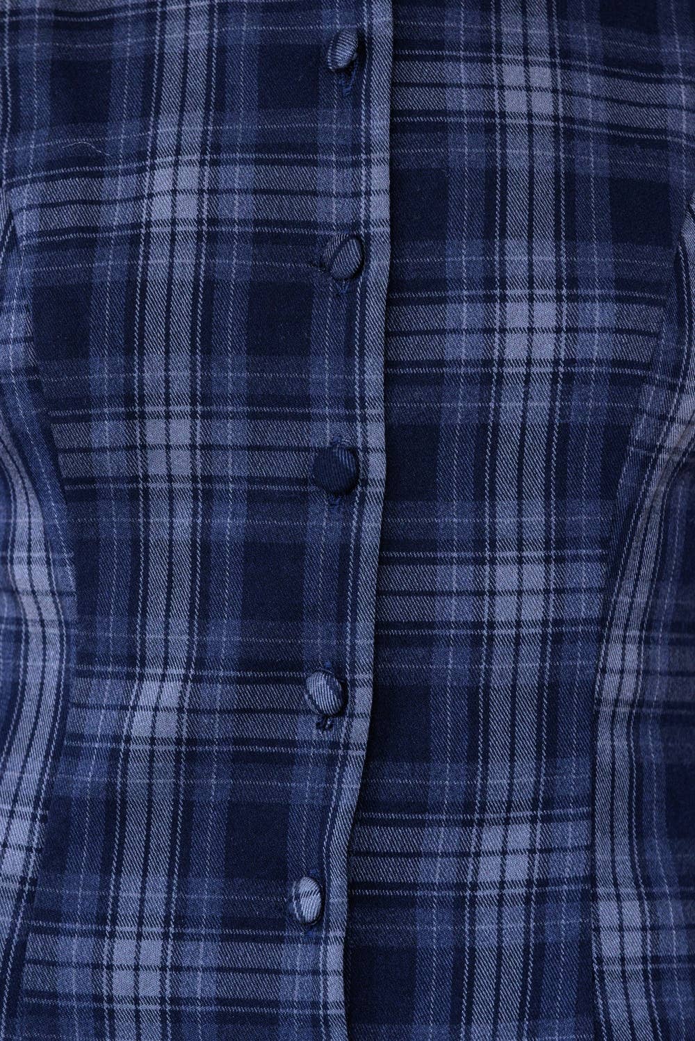 PLAID BUTTON-FRONT MINI DRESS