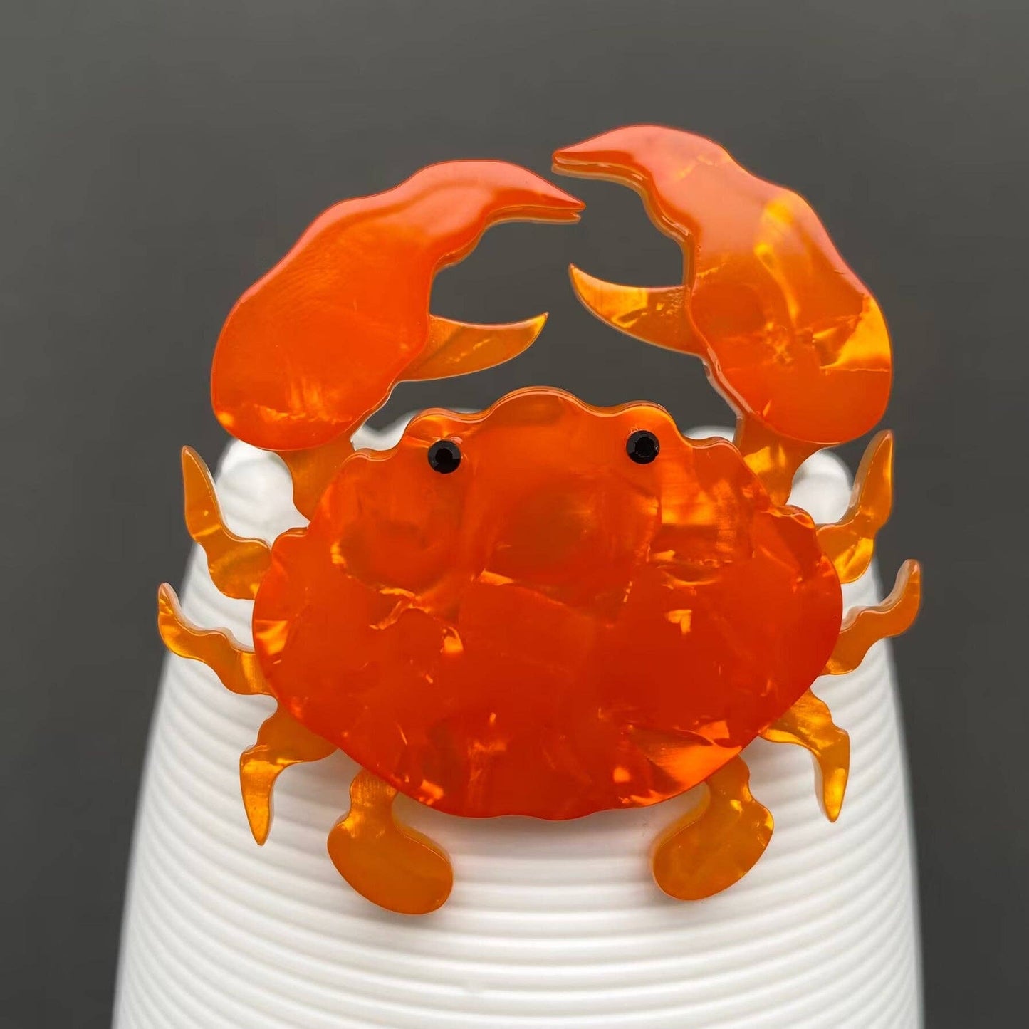 Acrylic Crab Brooch