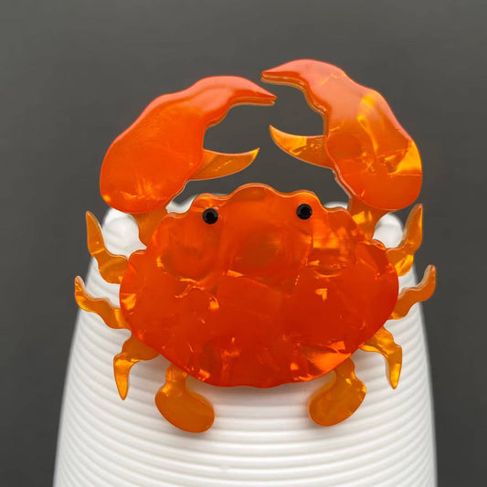 Acrylic Crab Brooch