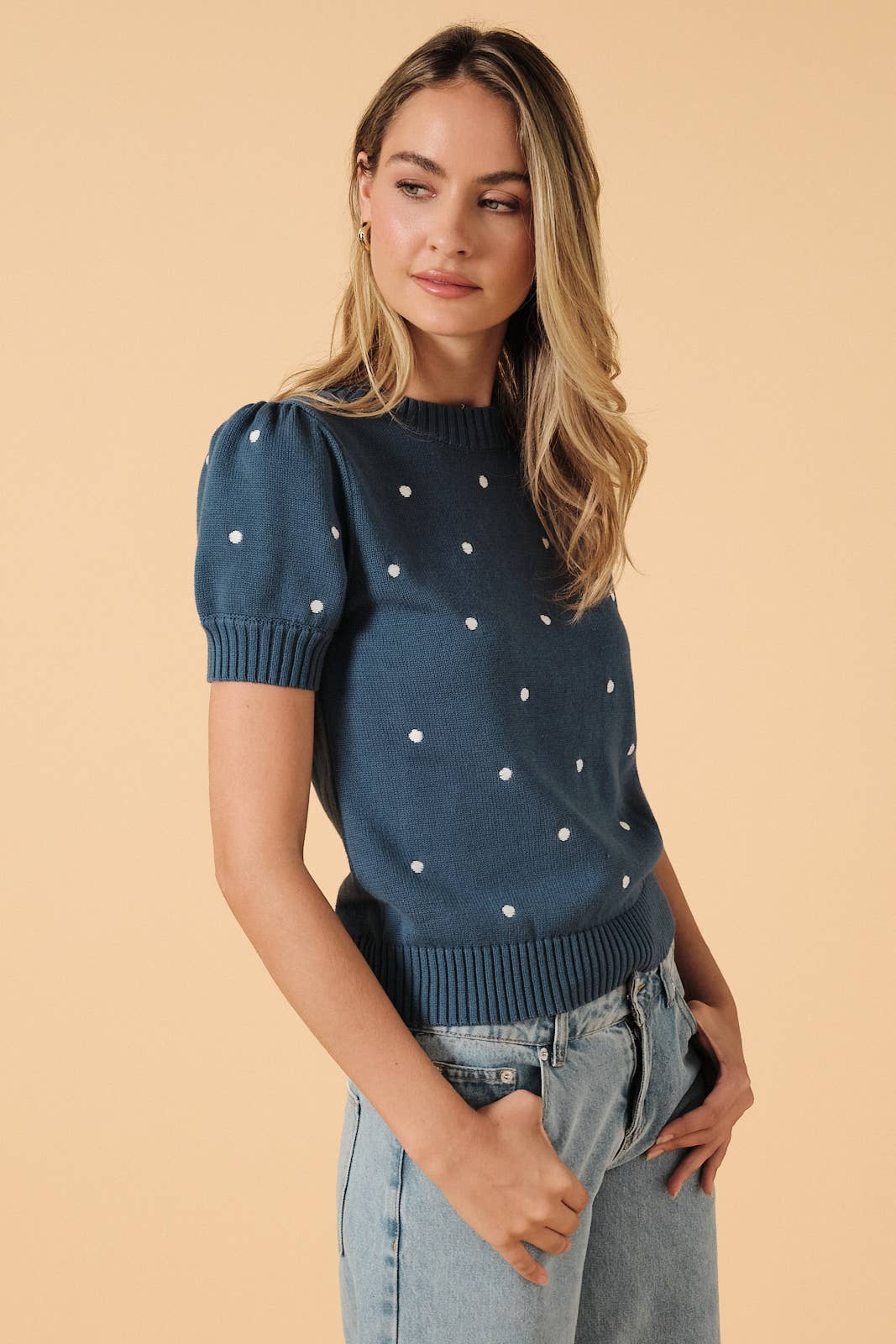Polka Dot Embroidered Sweater