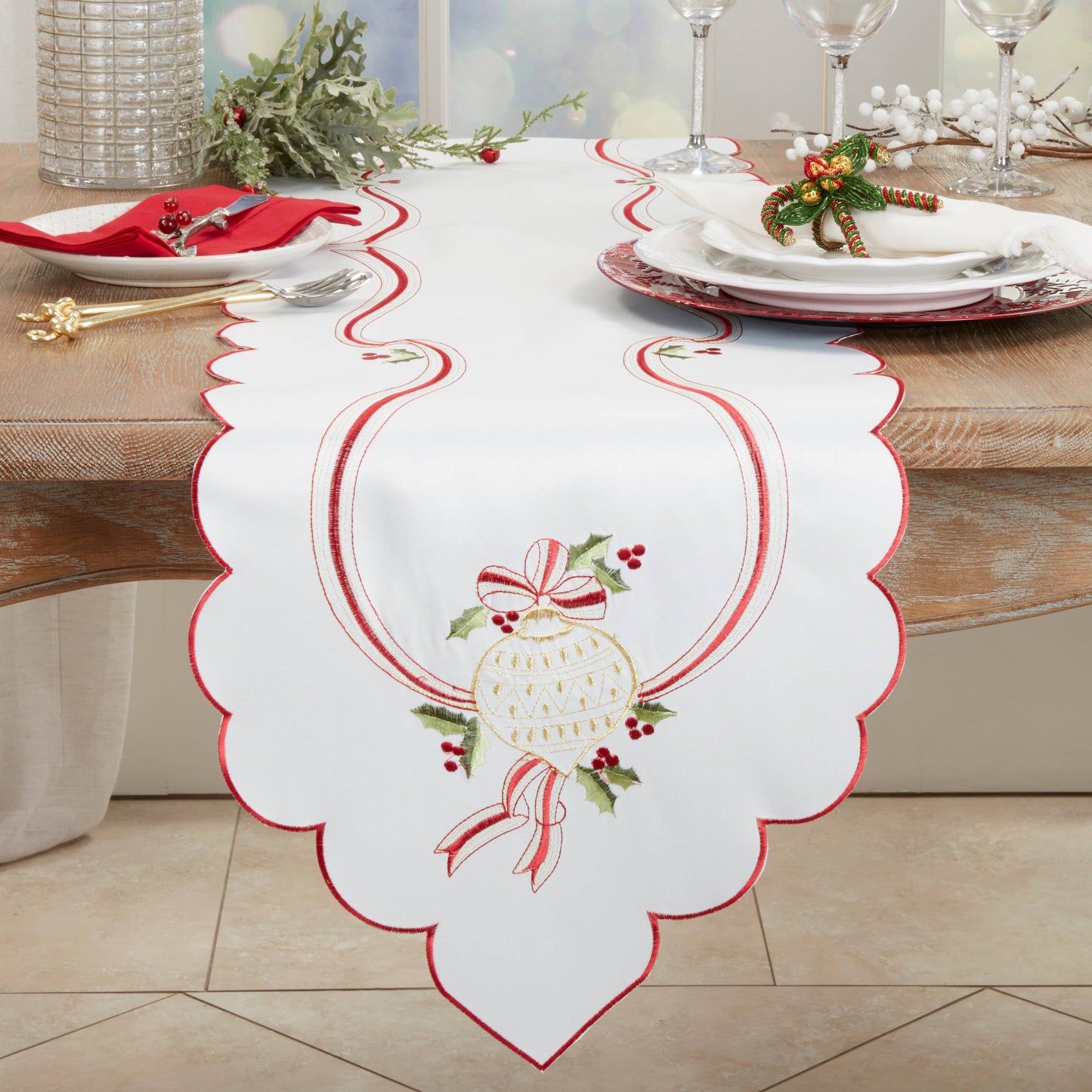 Embroidered Christmas Runner