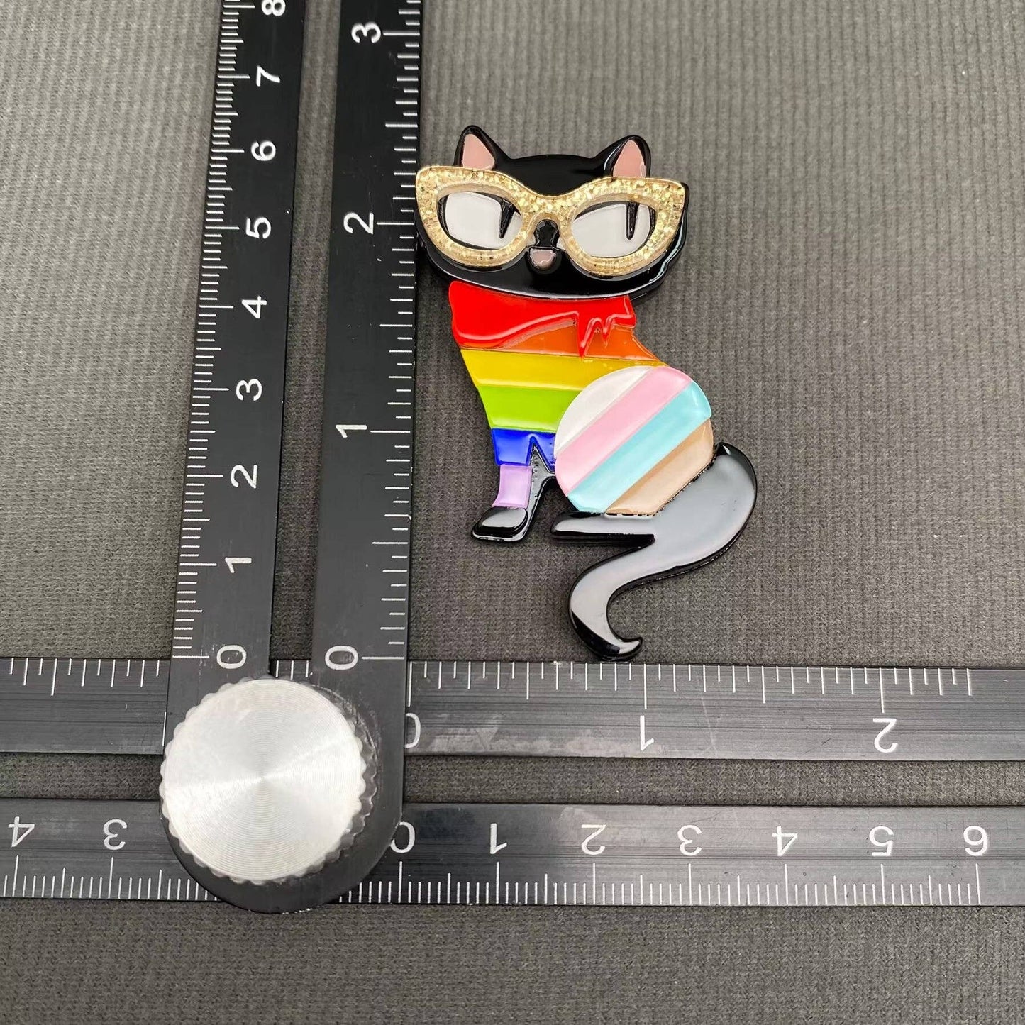 Colorful Acrylic Cat Brooch