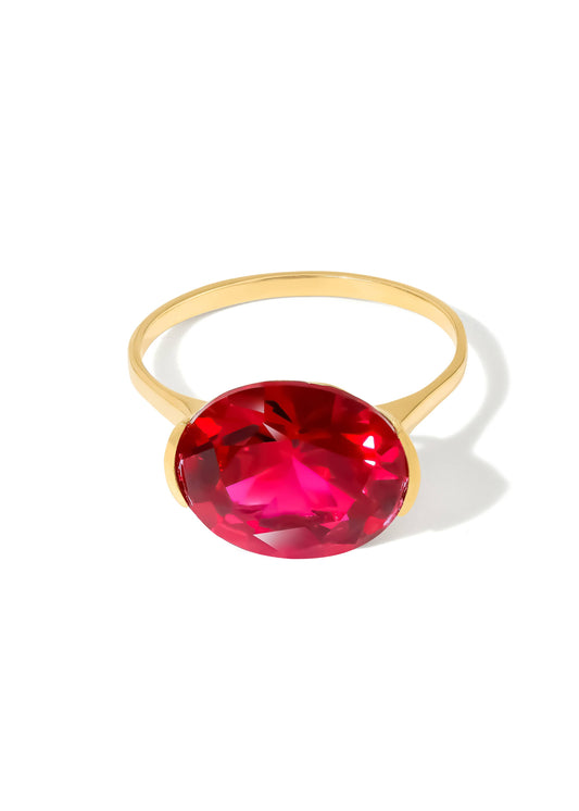 Lab Created Ruby Minimal Ring