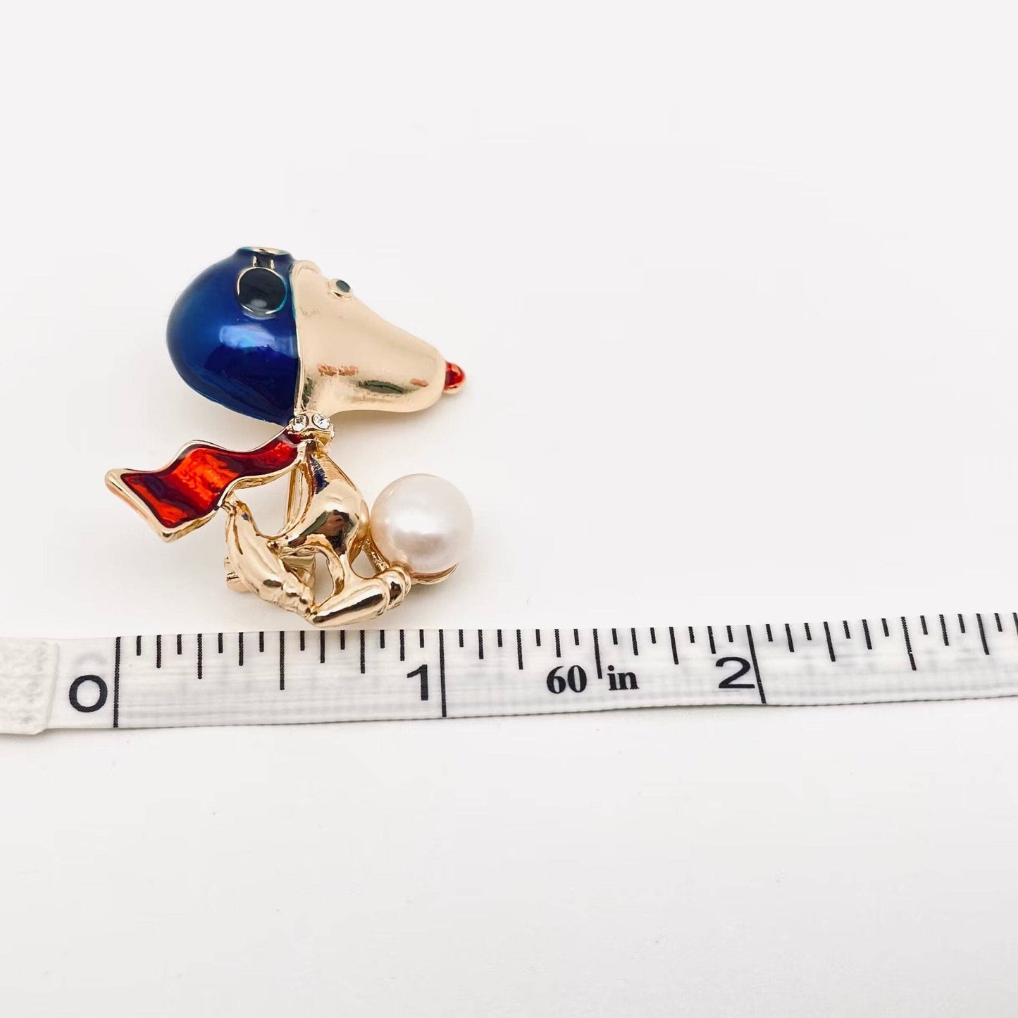 Enamel Cute Dog Pilot Brooch