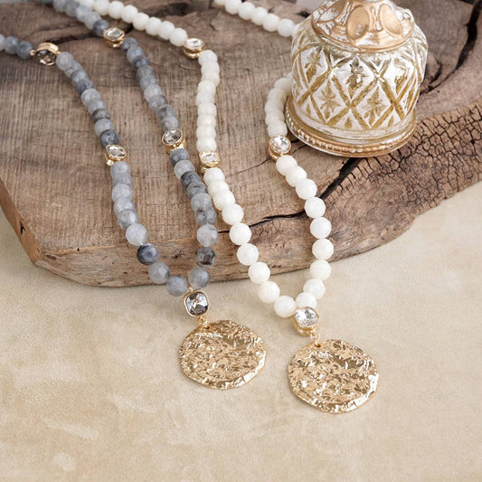 Long Coin Chunky Beaded Necklace – Marbled Muse