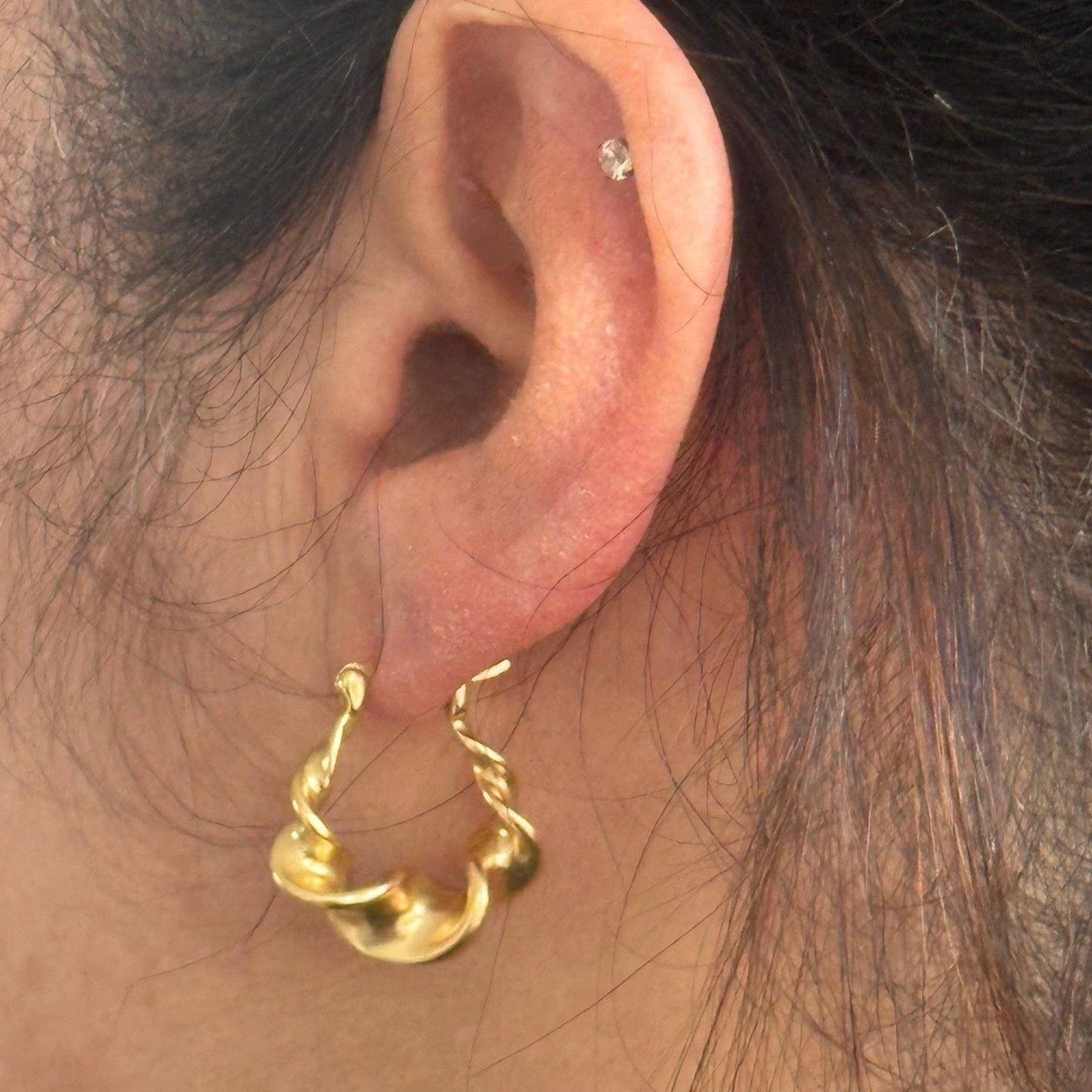 Twisted Ribbon Earring |Hoops |Stylish Gold Hoops|18K Gold