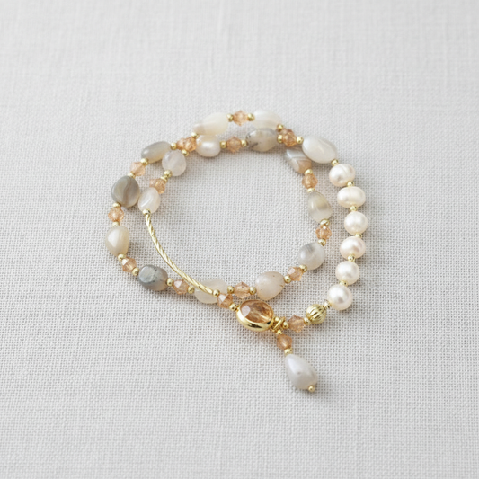 French-Inspired Pearl Layered Bracelet