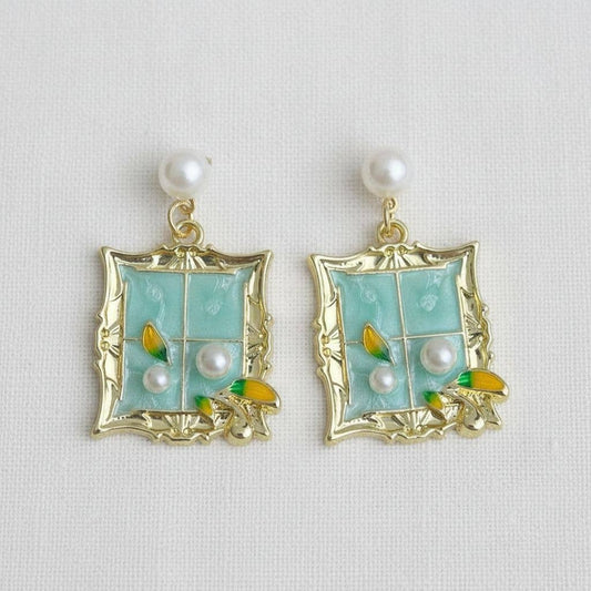 Artistic Vintage Floral Drop Earrings