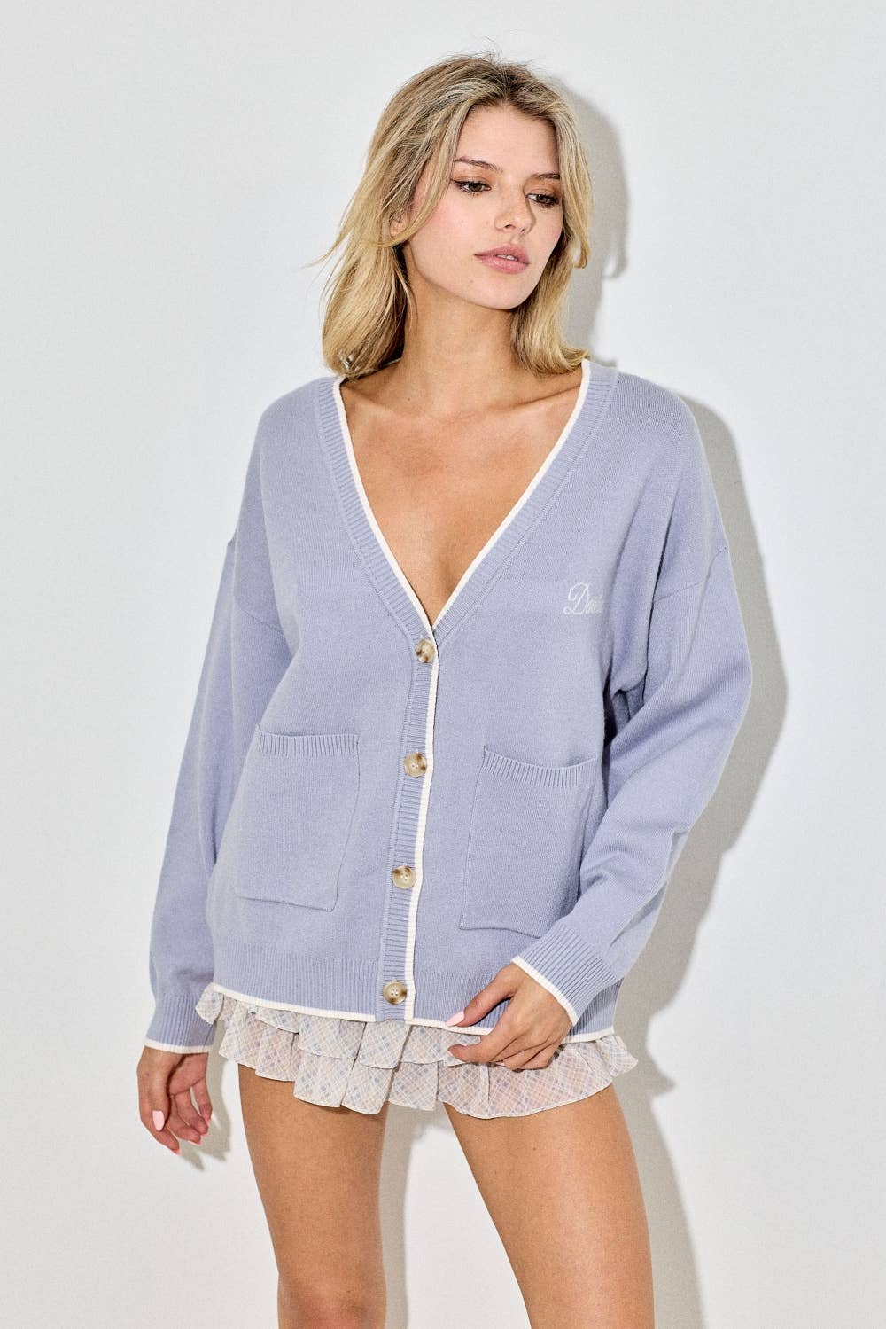 Darlin Puppy Graphic Sweater Cardigan