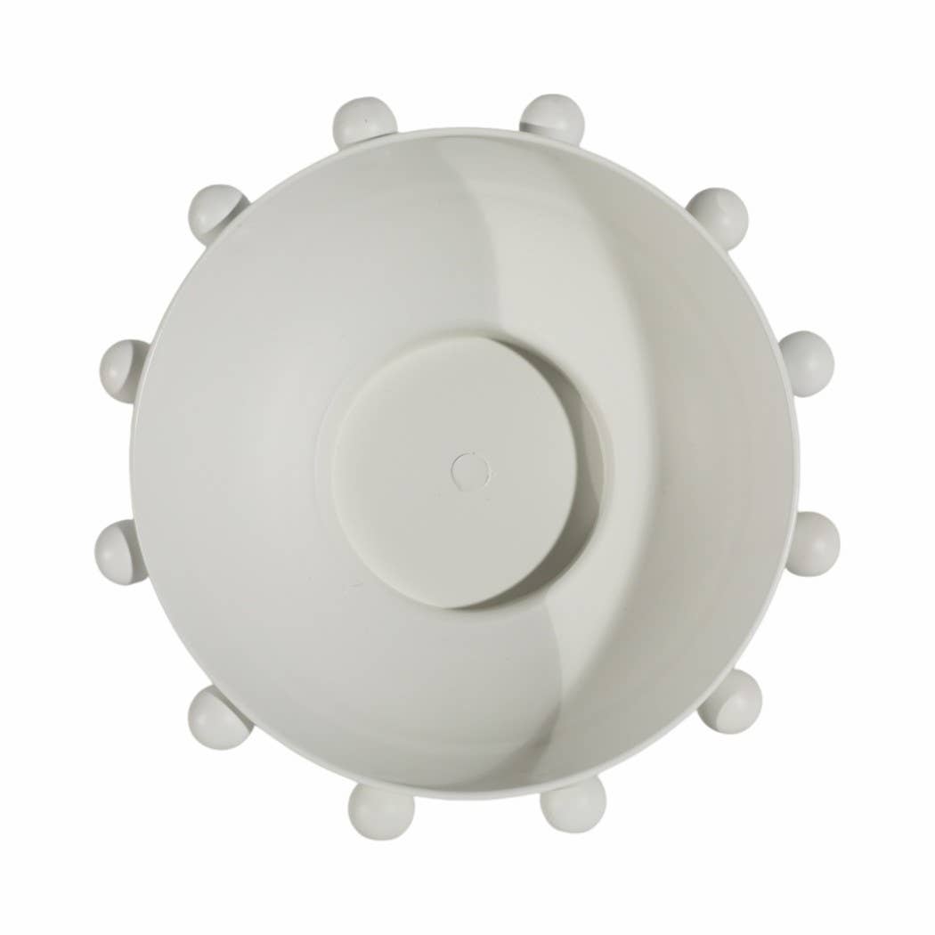 White 11 in. Iron Novelty Hobnail Solid Casual Home Bowl