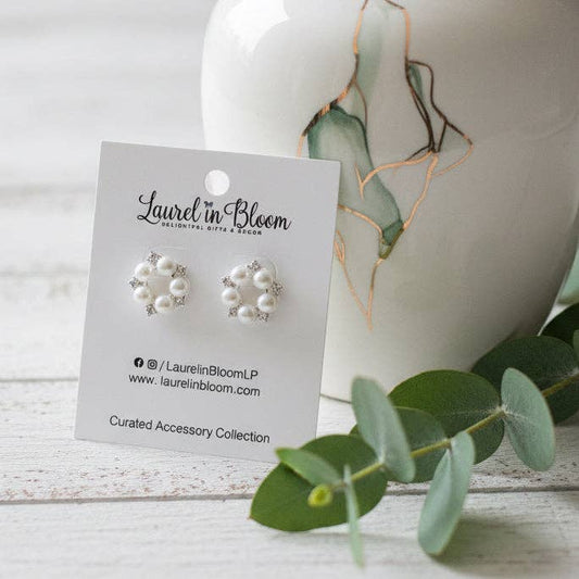 Charmed Pearl & Crystal Wreath Earrings