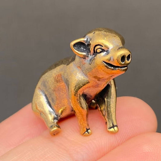 Brass Little Pig Crafts Decoration Desktop Ornaments