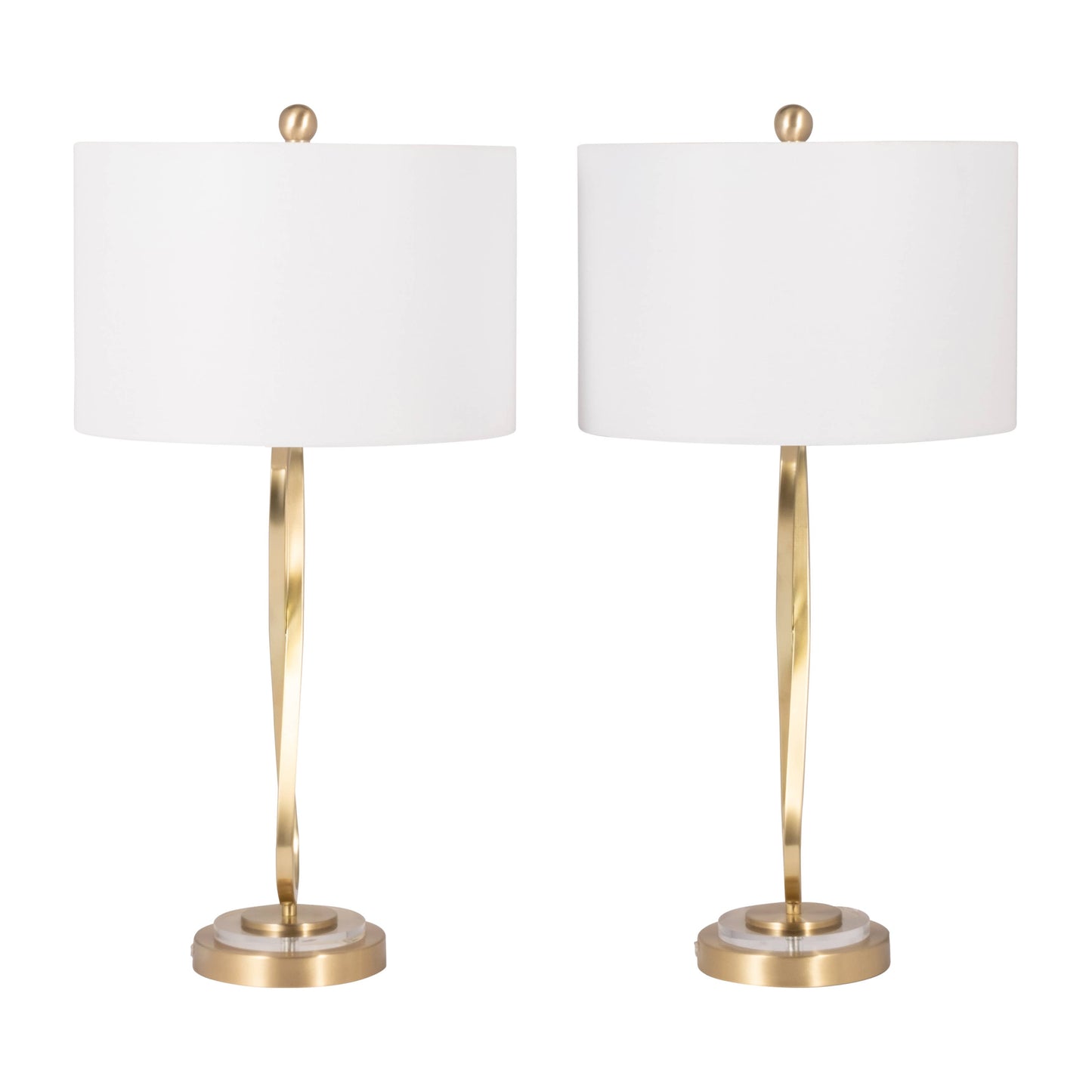 28 in. Metallic Gold Metal Infinity Table Lamp